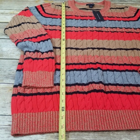 Tommy Hilfiger Cecelia Striped Cable-Knit Sweater - Picture 6 of 7